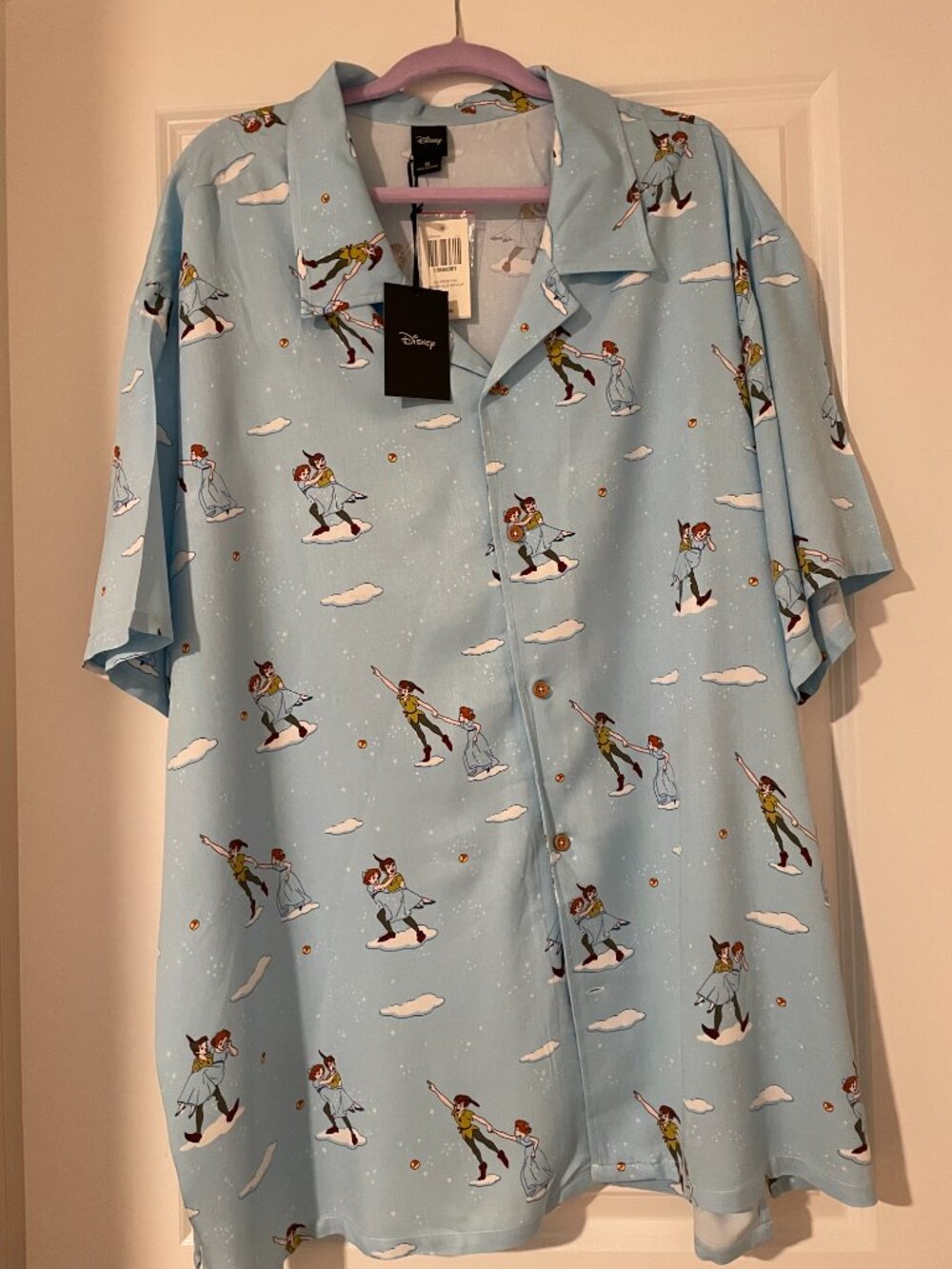 Men's Disney Peter Pan Button Down S/S shirt NWT 3XL